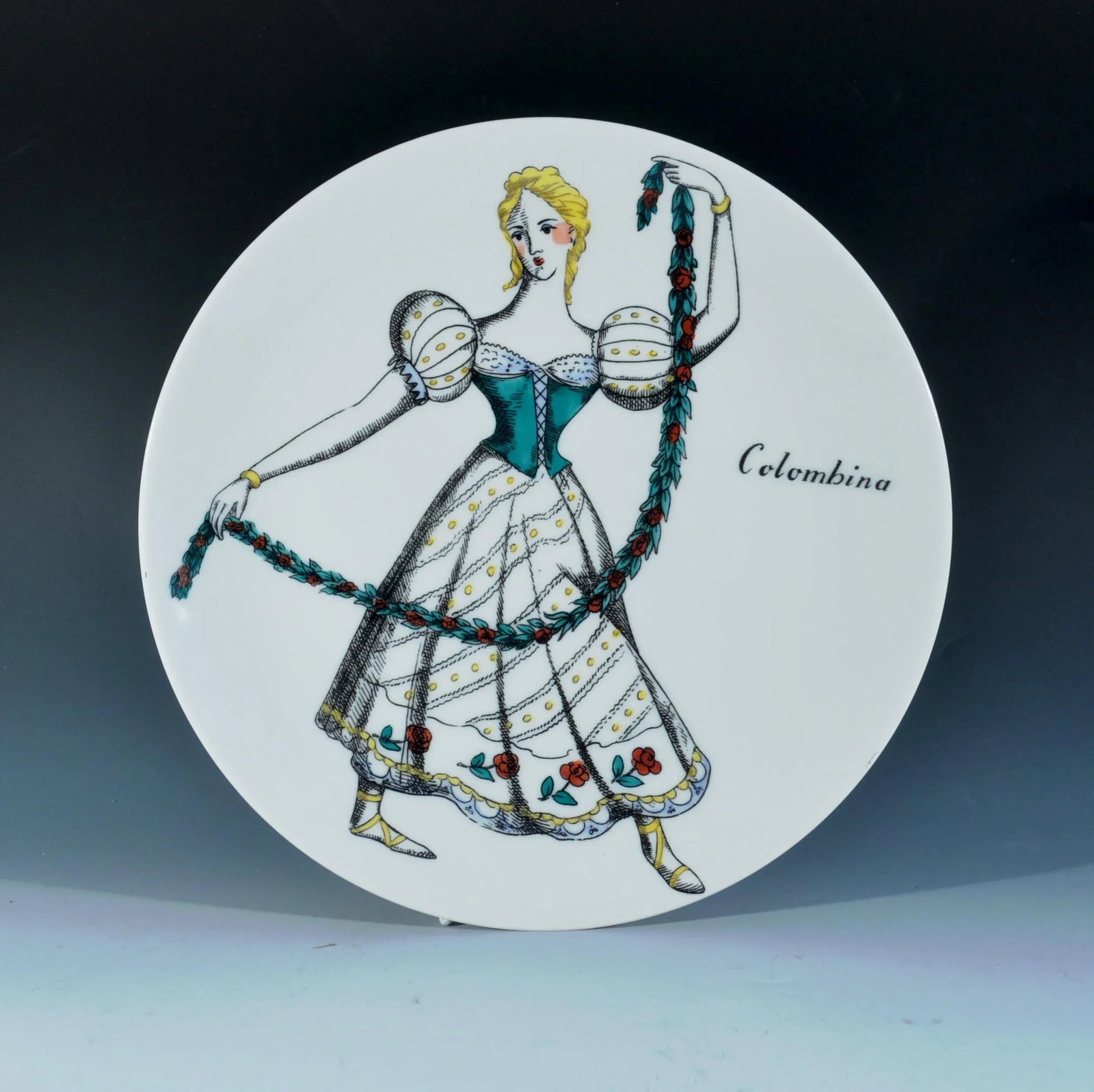 Piero Fornasetti Porcelain Commedia Dell'arte Plates - S/4 - 3