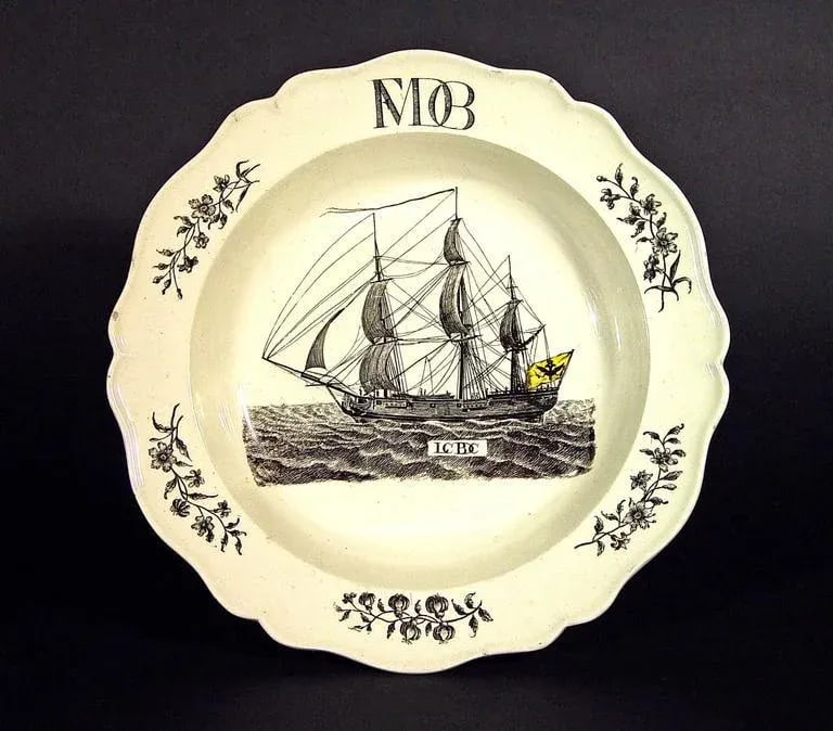 Wedgwood Nautical Creamware Soup Plate - 2