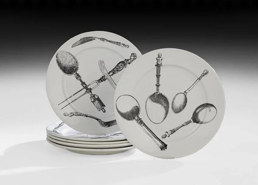 1950s Piero Fornasetti Pottery Plates - Set of 6 - 3