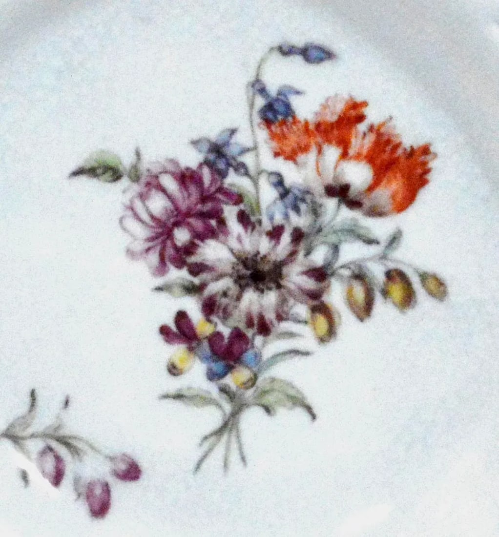 Chelsea Porcelain Botanical Reticulated Circular Dishes, Gold Anchor Period, Circa 1760 - 3
