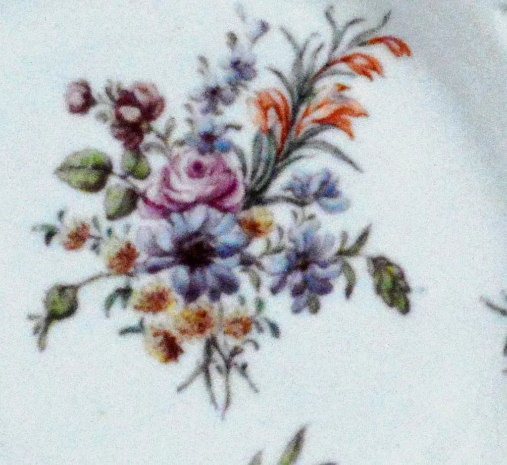Chelsea Porcelain Botanical Reticulated Circular Dishes, Gold Anchor Period, Circa 1760 - 5