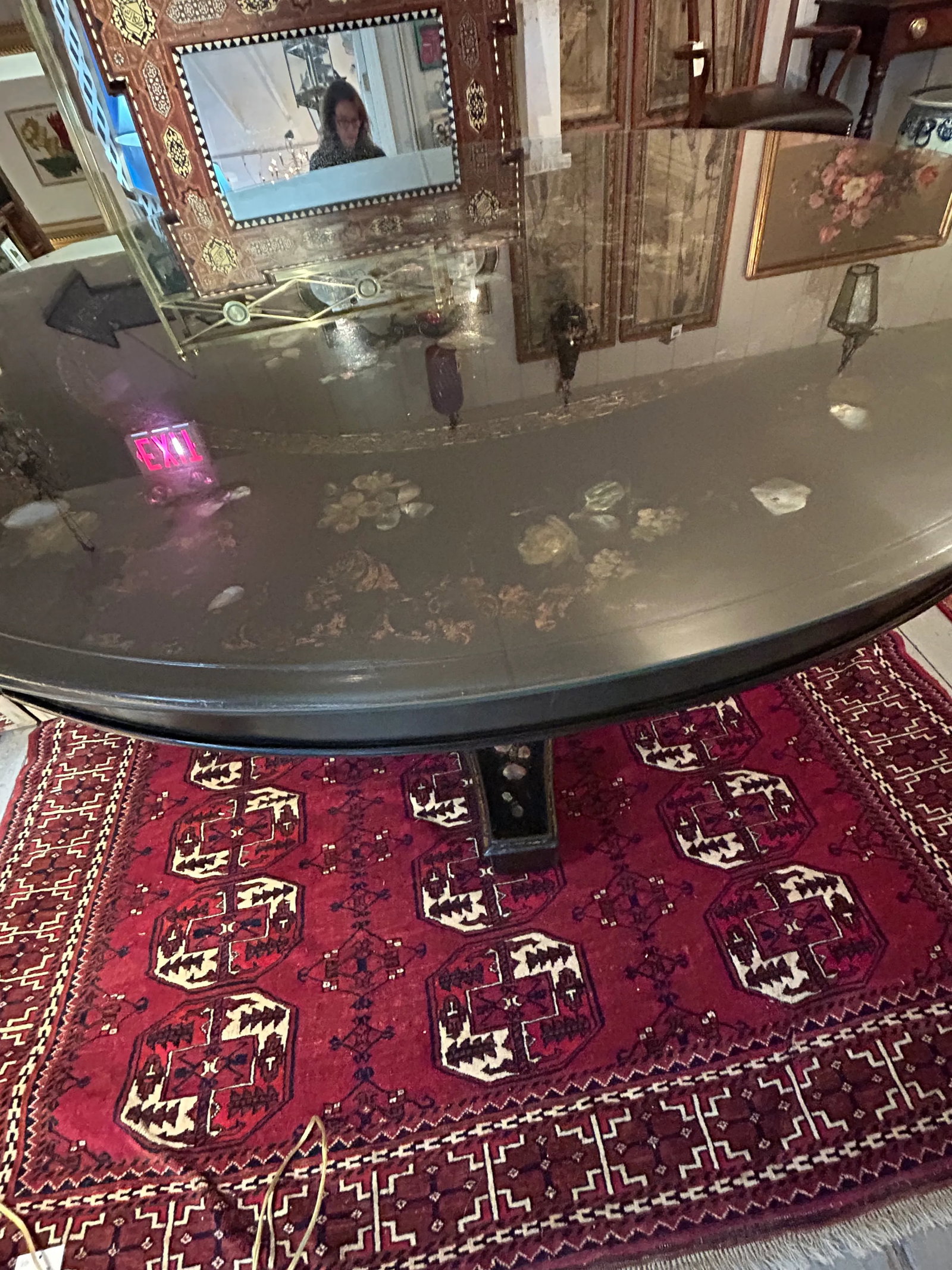 19th Century English Regency Black Lacquer and Inlaid Round Dining Table - 17