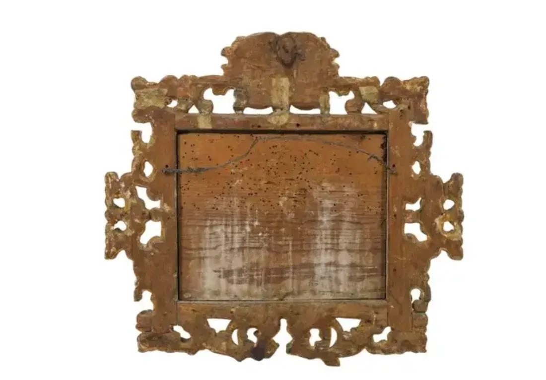 Pair of Spanish Colonial School Reverse Glass Paintings Framed - 12