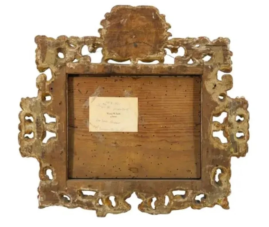 Pair of Spanish Colonial School Reverse Glass Paintings Framed - 14