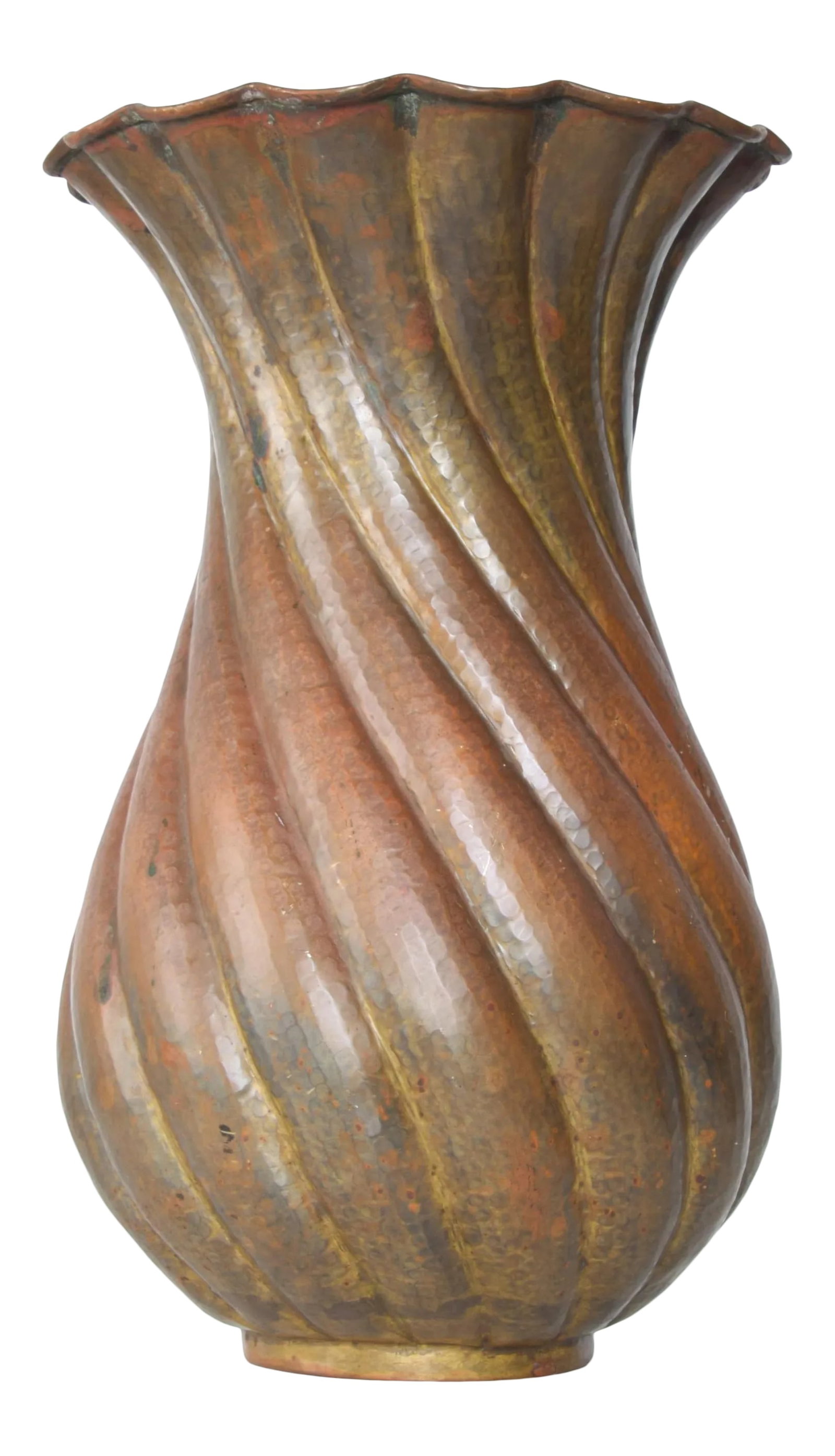 1950s Egidio Casagrande Italia Patinated Brass Vase: For your consideration, a patinated brass vase by early modernist Egidio Casagrande Italia. Stamped maker stamp. Dimensions: 13.75" H x 8.5" in diameter. Please visit take a look at our listings, we