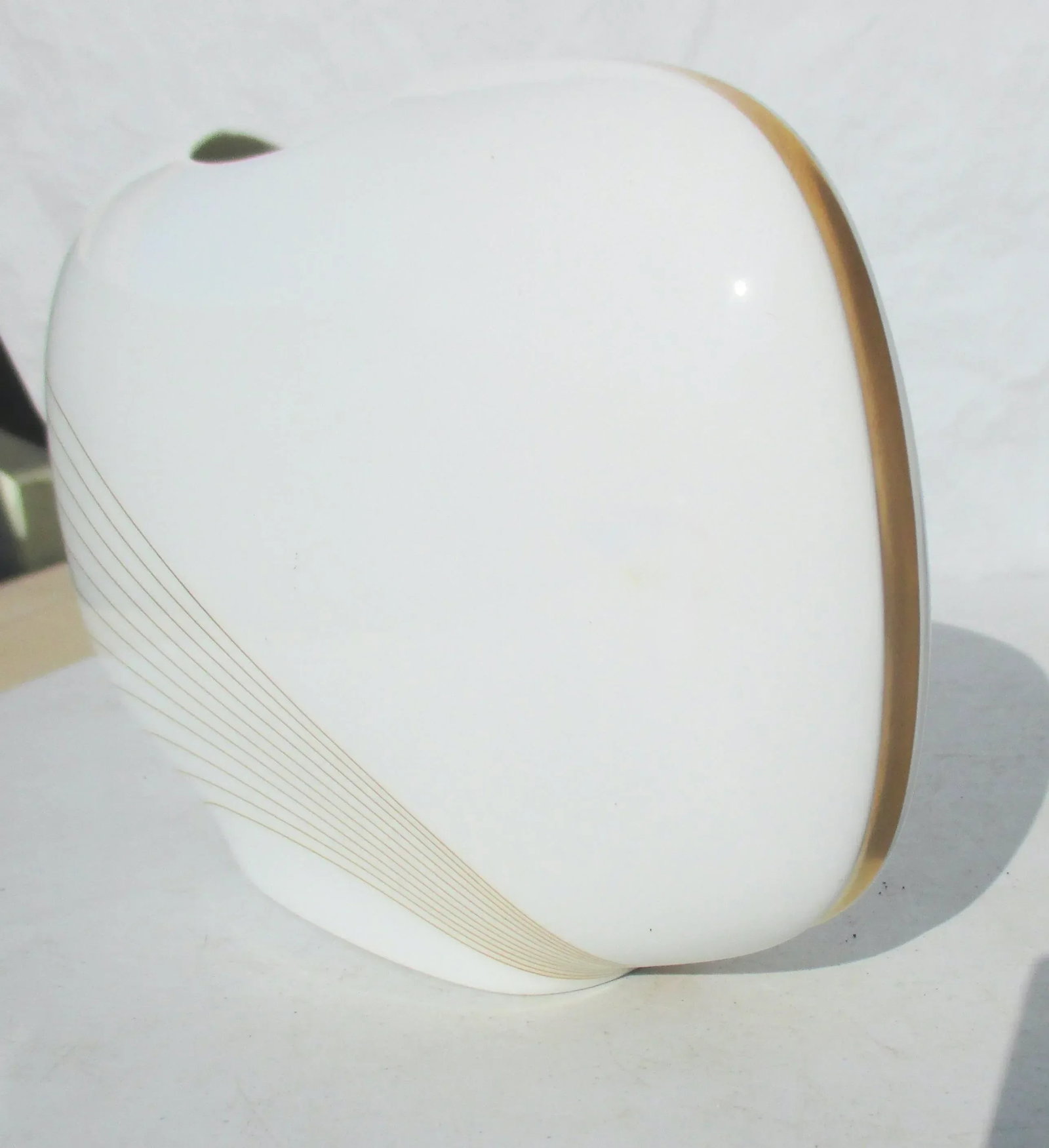 Hutschenreuther Gold and White Porcelain Vase Vintage 1980s' - 5