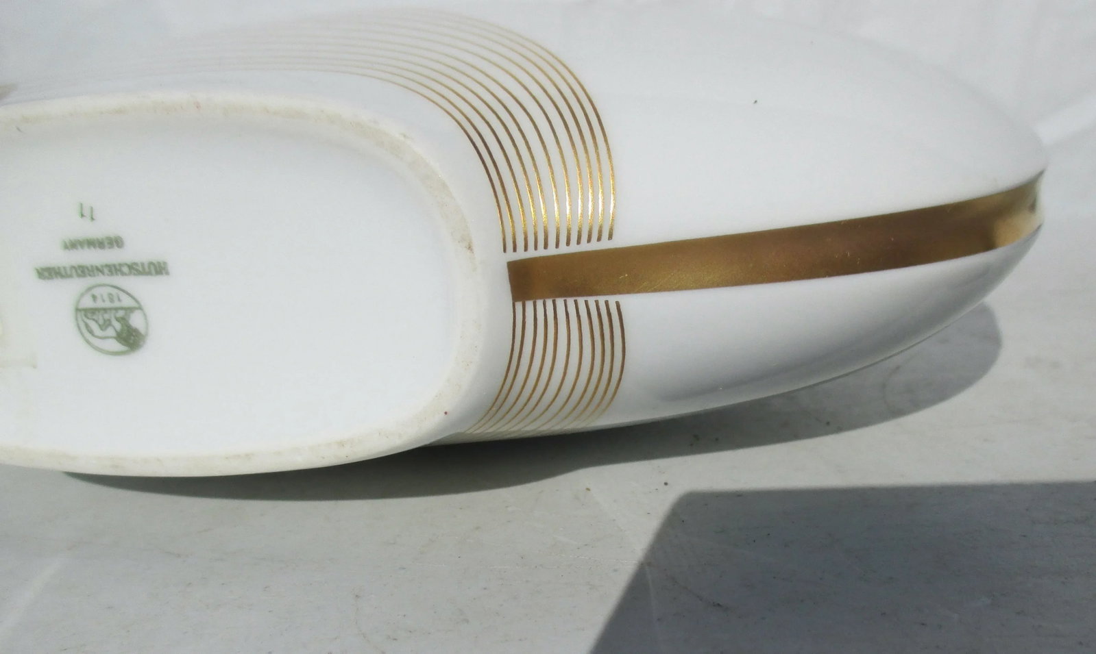Hutschenreuther Gold and White Porcelain Vase Vintage 1980s' - 8