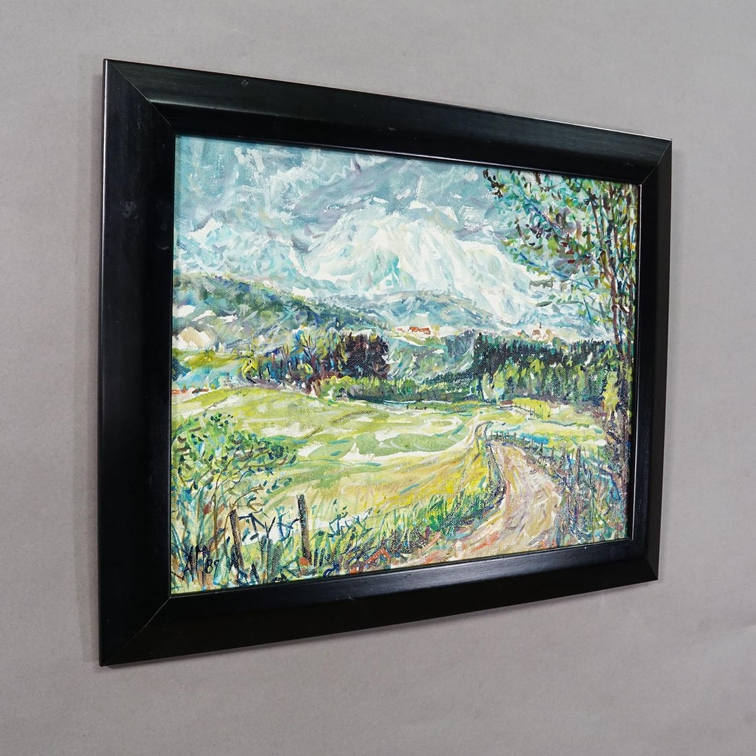 Landscape Steinhoegl Bavaria, 1989 – Oil Painting by Alexander Michael - 2