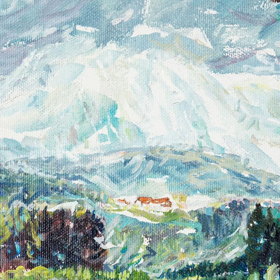 Landscape Steinhoegl Bavaria, 1989 – Oil Painting by Alexander Michael - 4