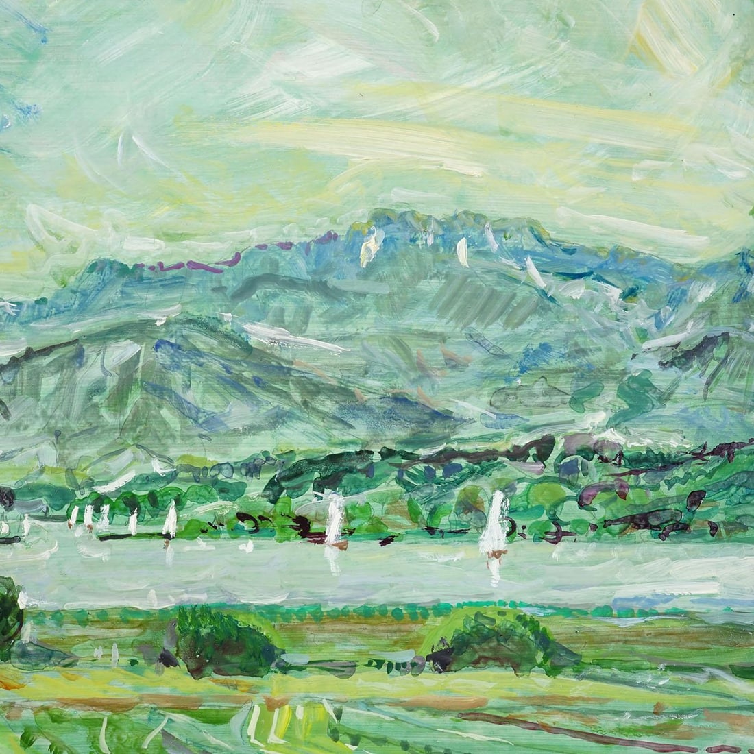 Alexander Michael - Oil Painting Chiemsee Near Hochstaedt, 1994 - 4