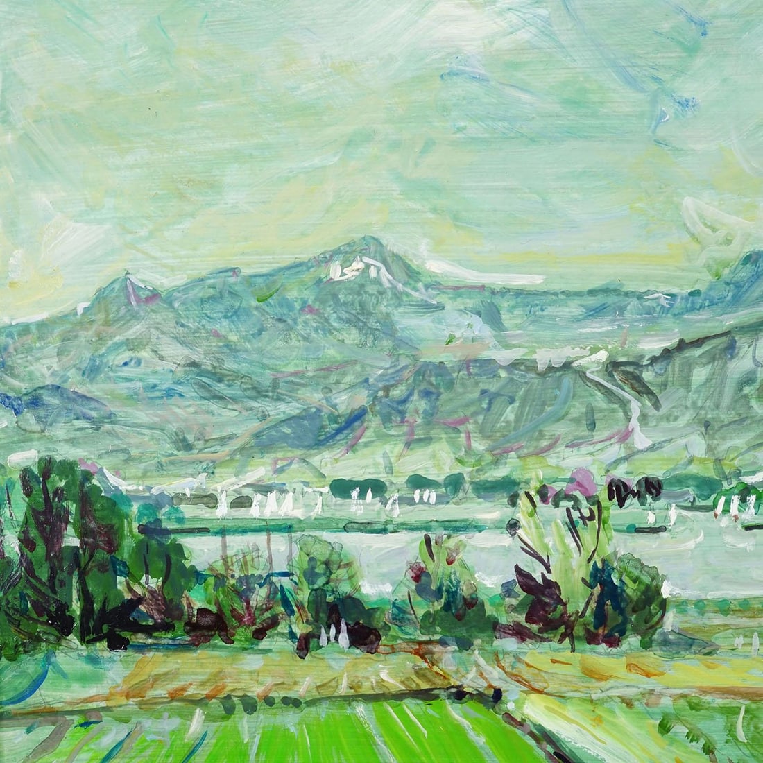 Alexander Michael - Oil Painting Chiemsee Near Hochstaedt, 1994 - 5