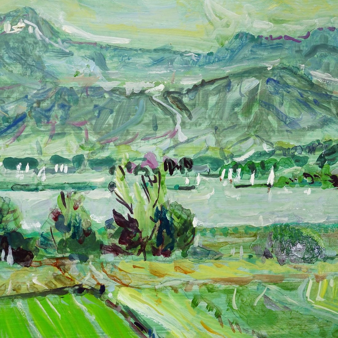 Alexander Michael - Oil Painting Chiemsee Near Hochstaedt, 1994 - 6