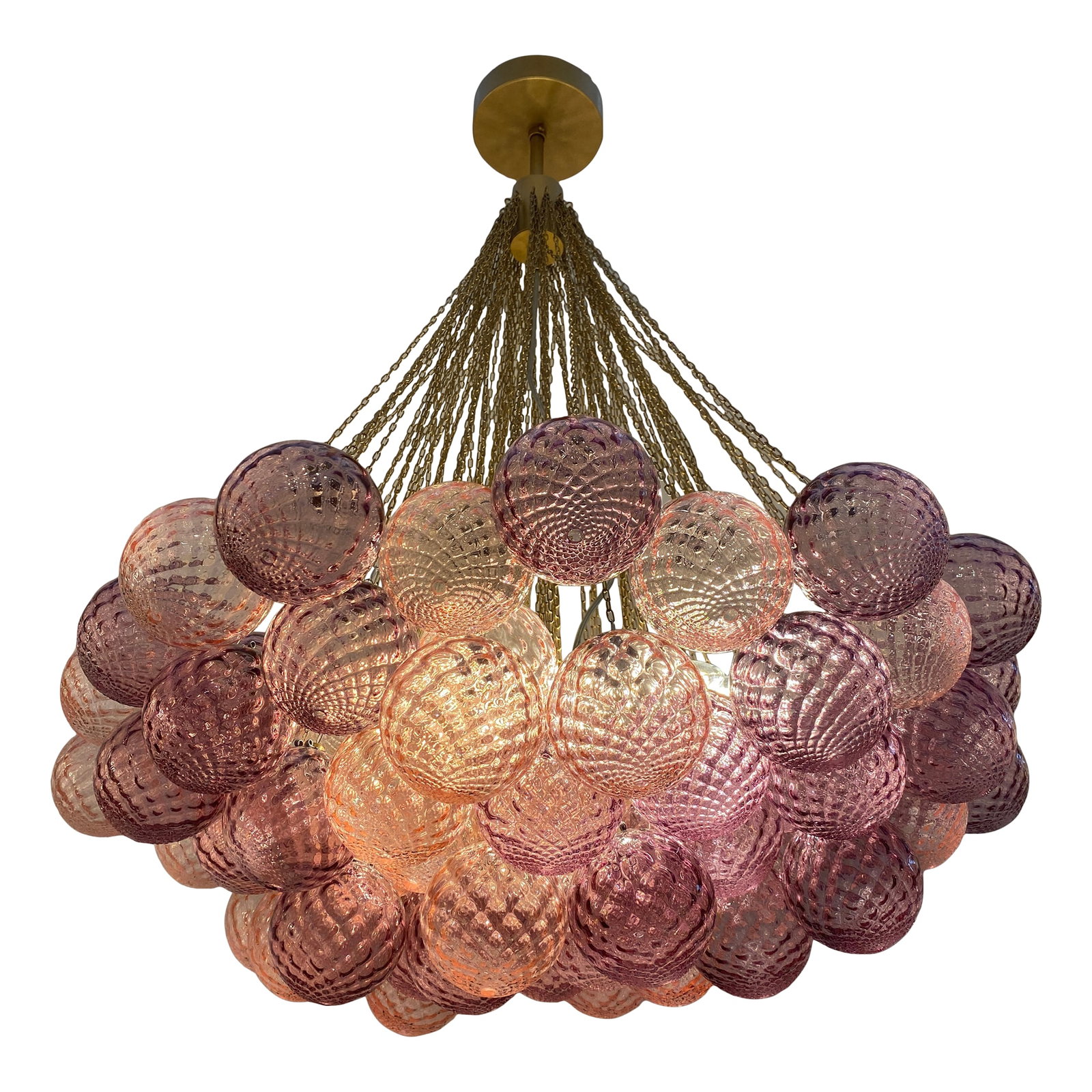 Contemporary "Clouds" of Pink and Ametista "Ballotton" Spheres in Murano Glass (1 of 8)