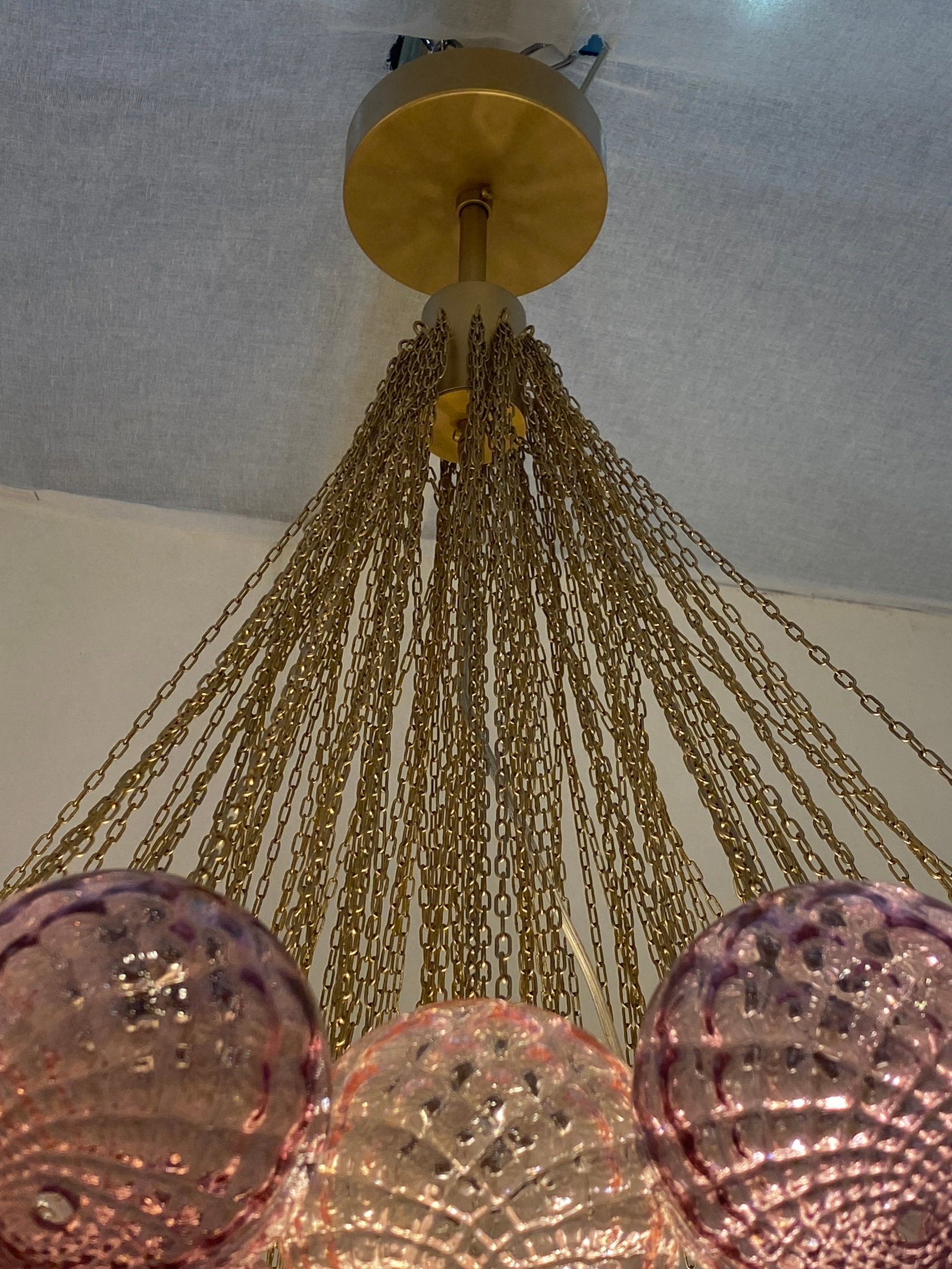 Contemporary "Clouds" of Pink and Ametista "Ballotton" Spheres in Murano Glass - 3