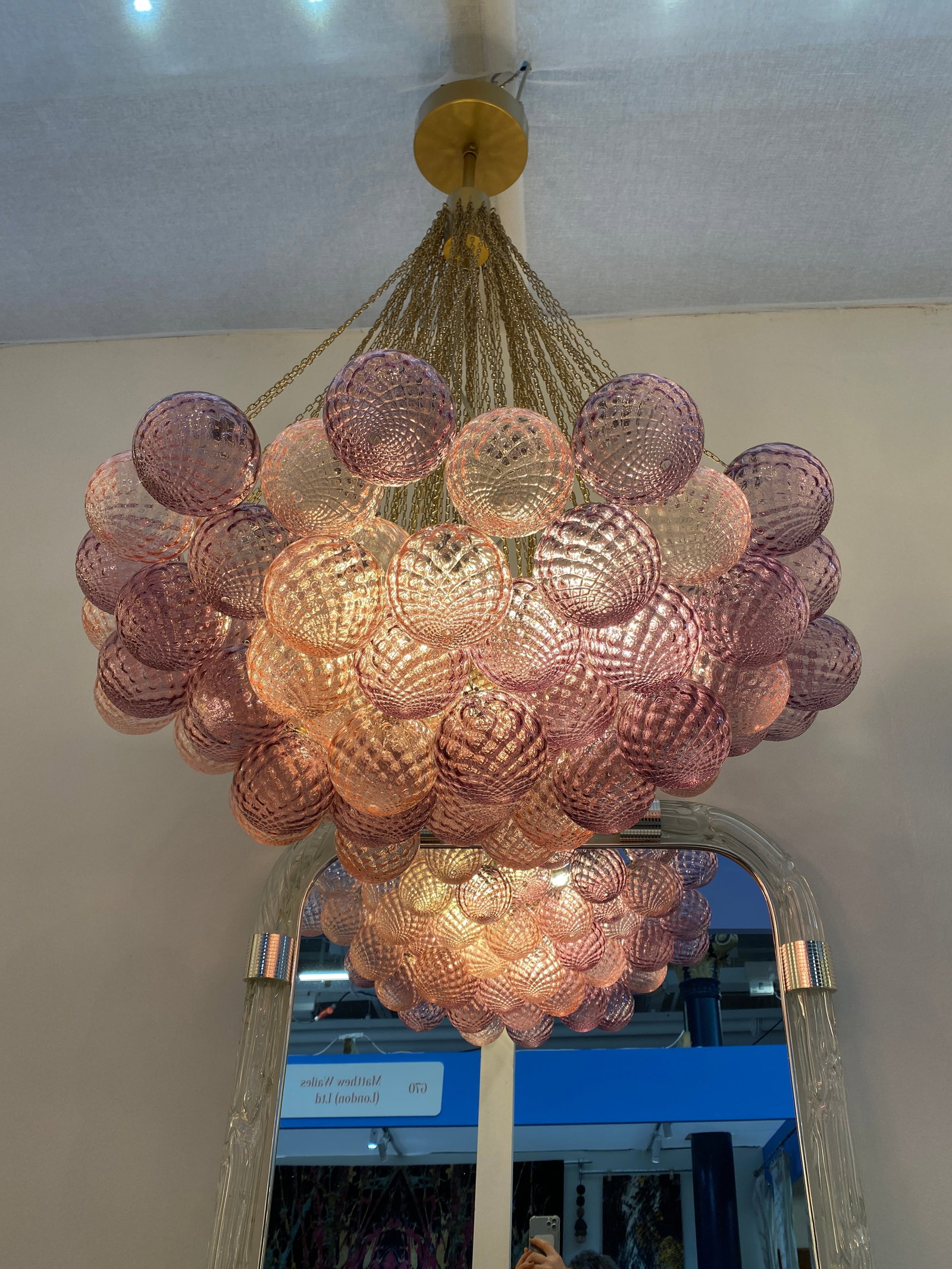 Contemporary "Clouds" of Pink and Ametista "Ballotton" Spheres in Murano Glass - 4