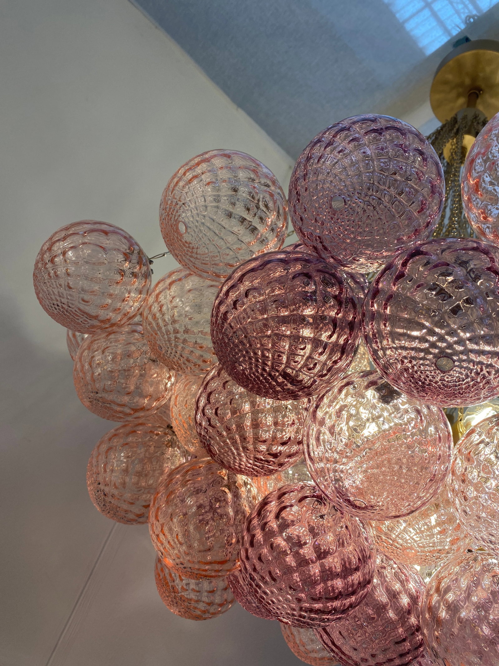Contemporary "Clouds" of Pink and Ametista "Ballotton" Spheres in Murano Glass - 5