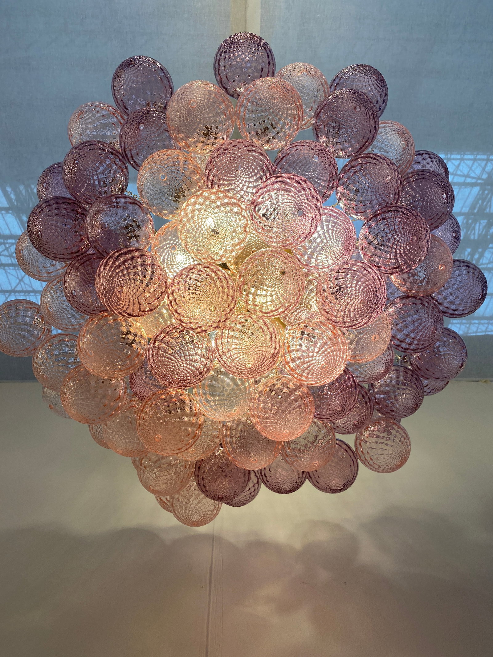 Contemporary "Clouds" of Pink and Ametista "Ballotton" Spheres in Murano Glass - 7