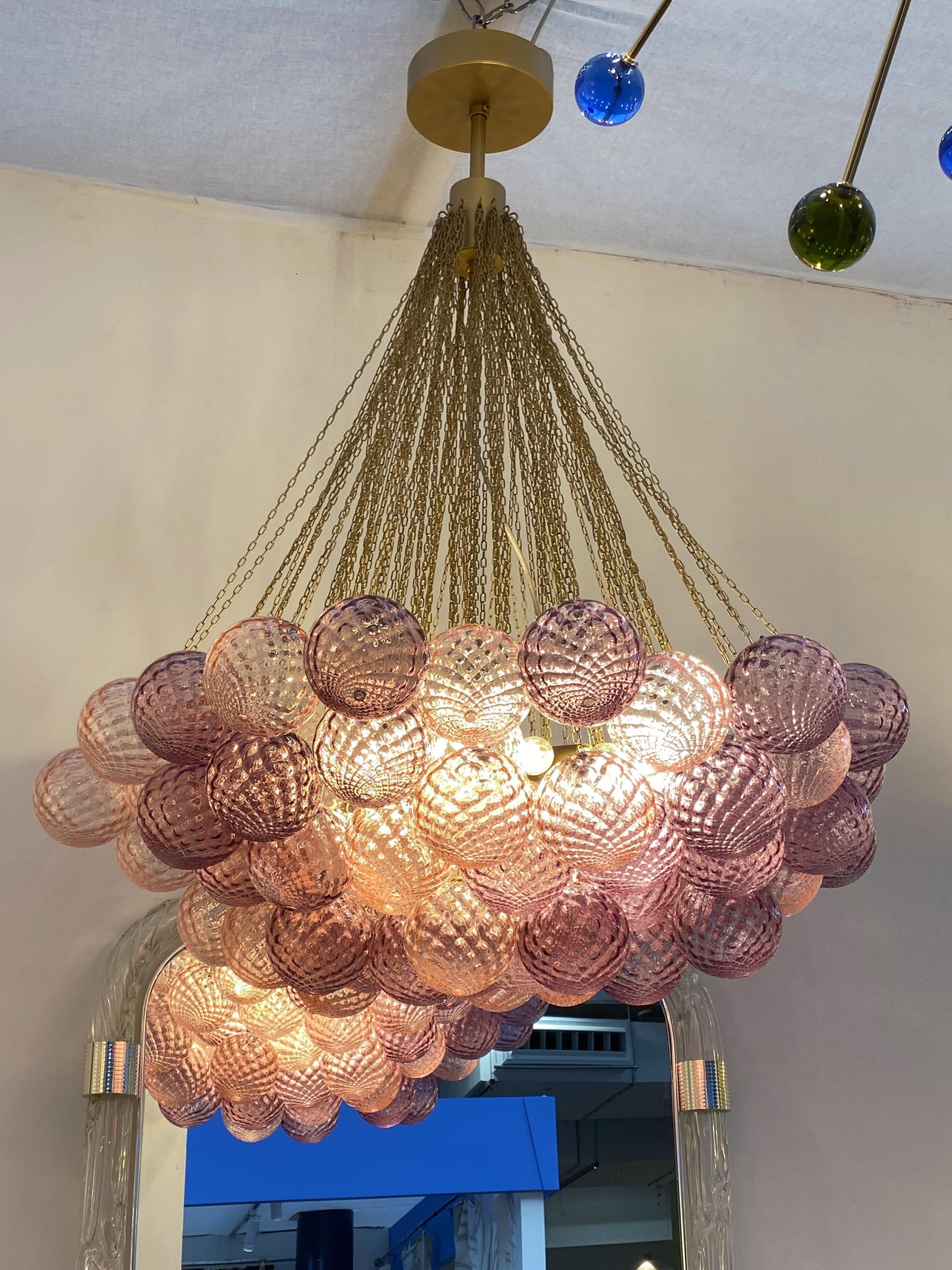 Contemporary "Clouds" of Pink and Ametista "Ballotton" Spheres in Murano Glass - 8