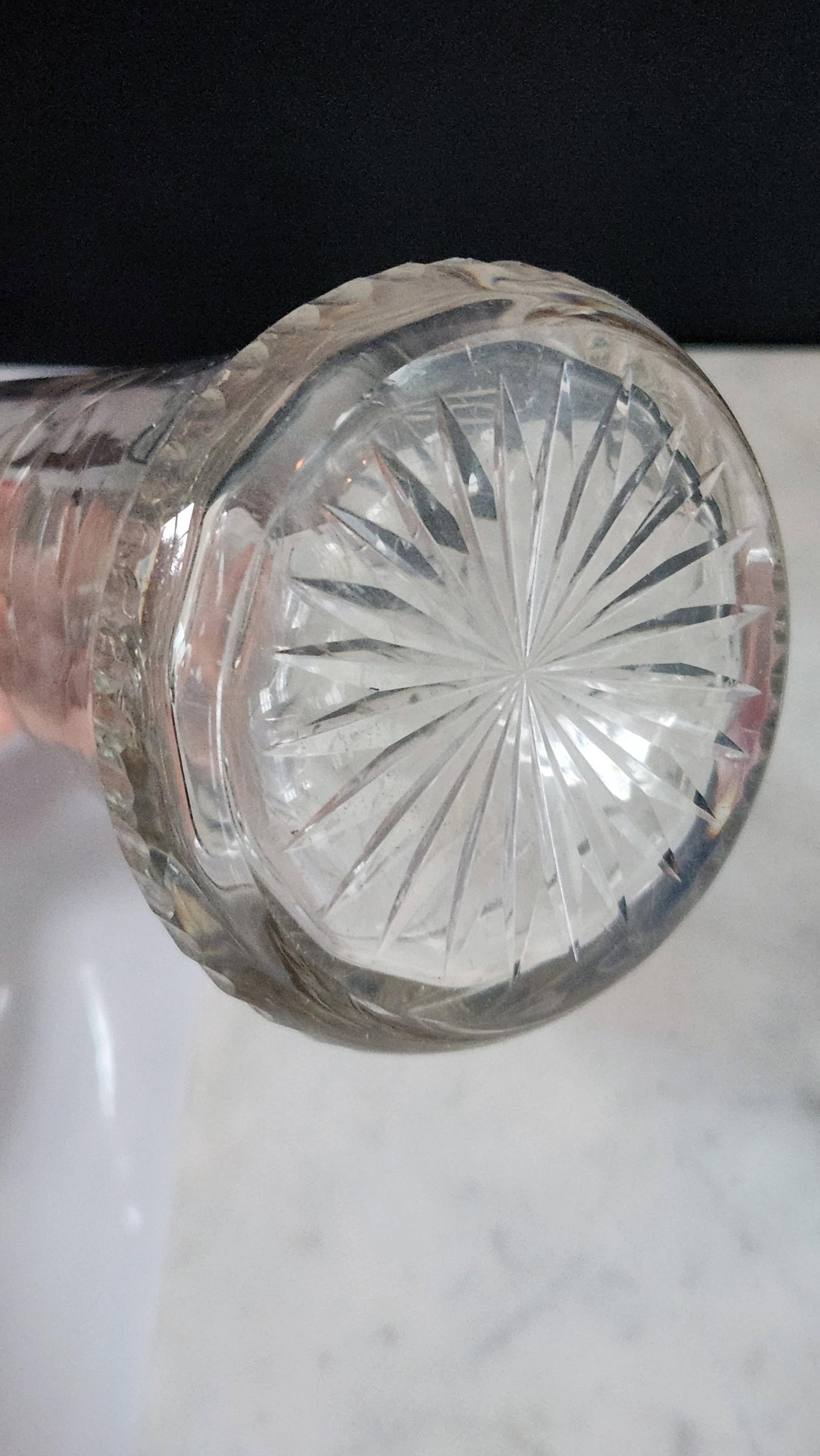 Antique English Sterling Silver & Cut Crystal Decanter Pair "” 1899 Birmingham j.g & S - 16