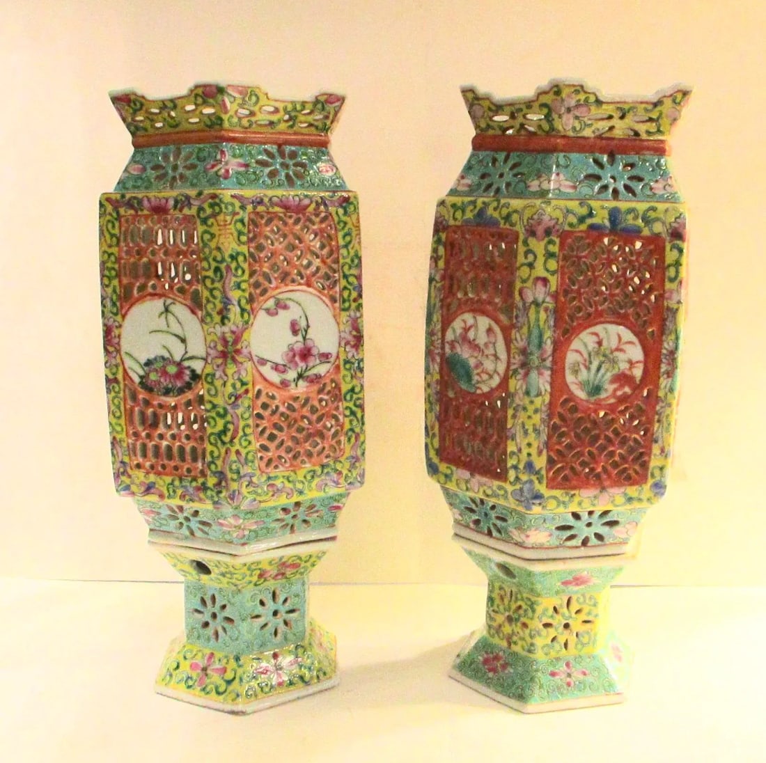 Antique Chinese Porcelain Table Lanterns - 2 - a Pair - 10