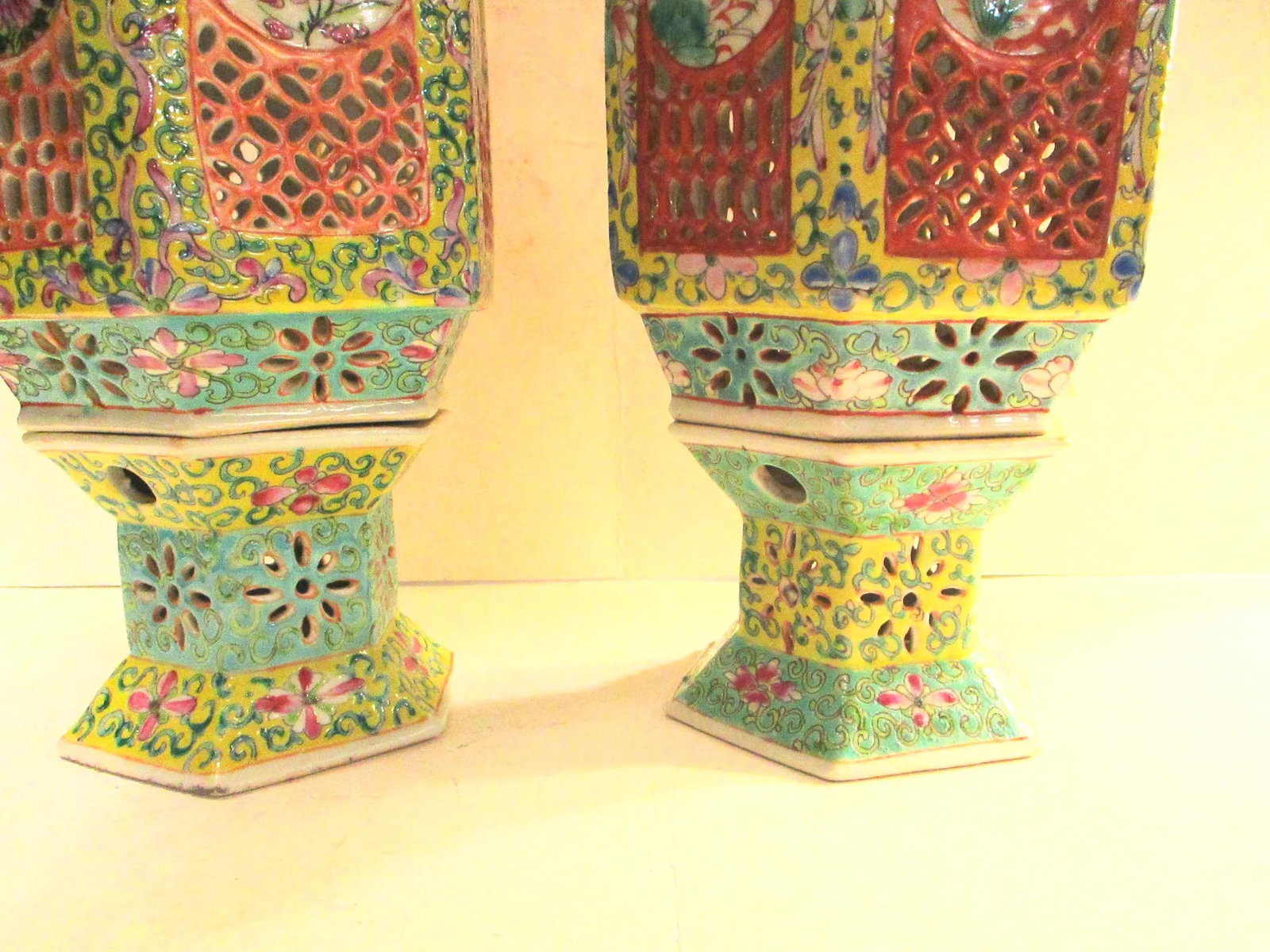 Antique Chinese Porcelain Table Lanterns - 2 - a Pair - 3