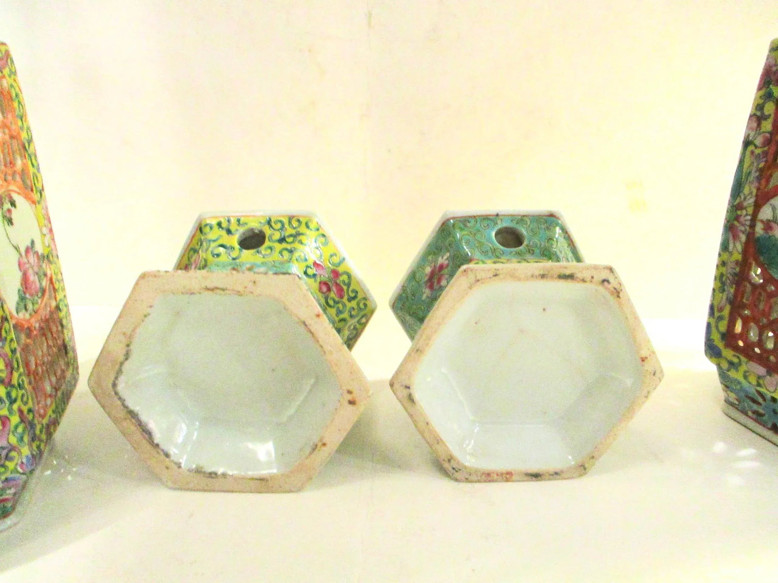 Antique Chinese Porcelain Table Lanterns - 2 - a Pair - 4