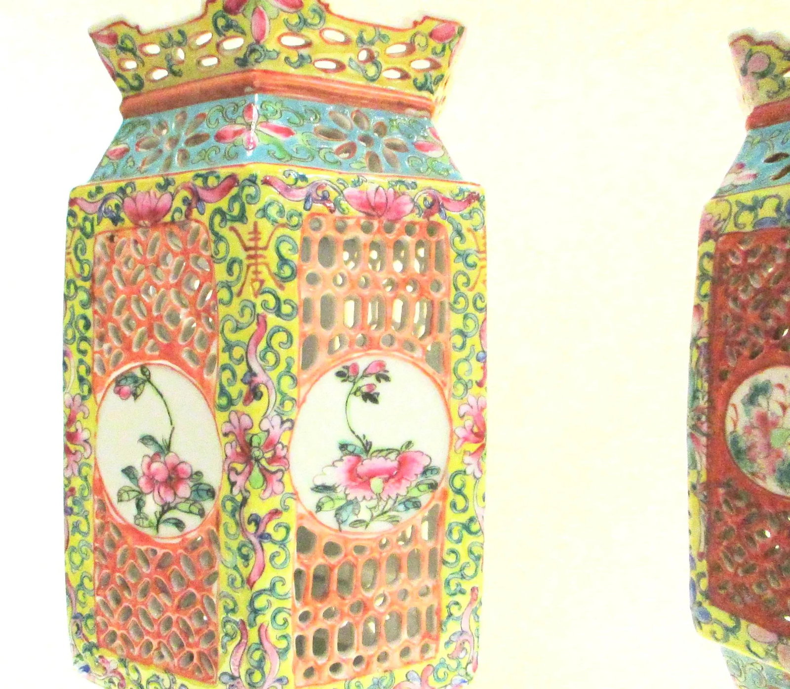 Antique Chinese Porcelain Table Lanterns - 2 - a Pair - 6