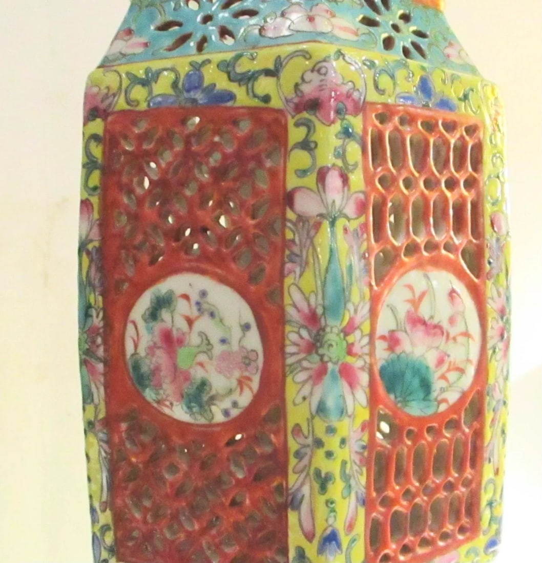 Antique Chinese Porcelain Table Lanterns - 2 - a Pair - 7