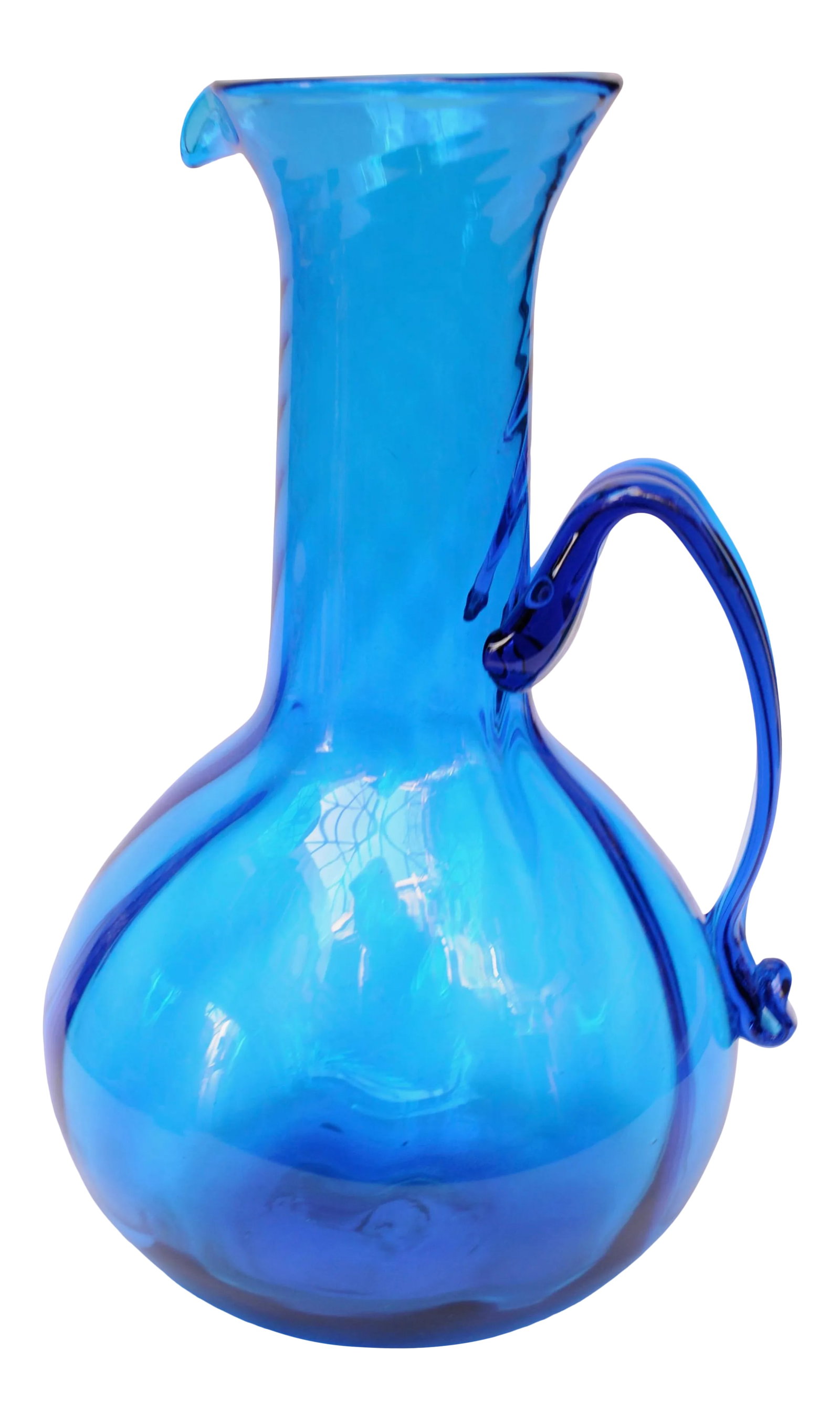 Large Blenko Turquoise Blown Glass Pitcher (1 of 10)