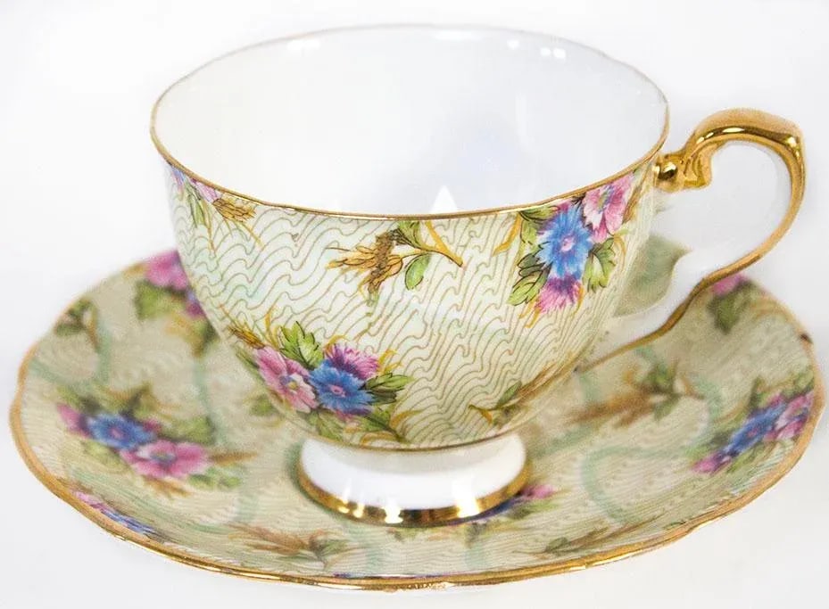 1940s English Traditional Royal Stafford China Elizabeth Pattern Luncheon Set - 14 Pieces - 2