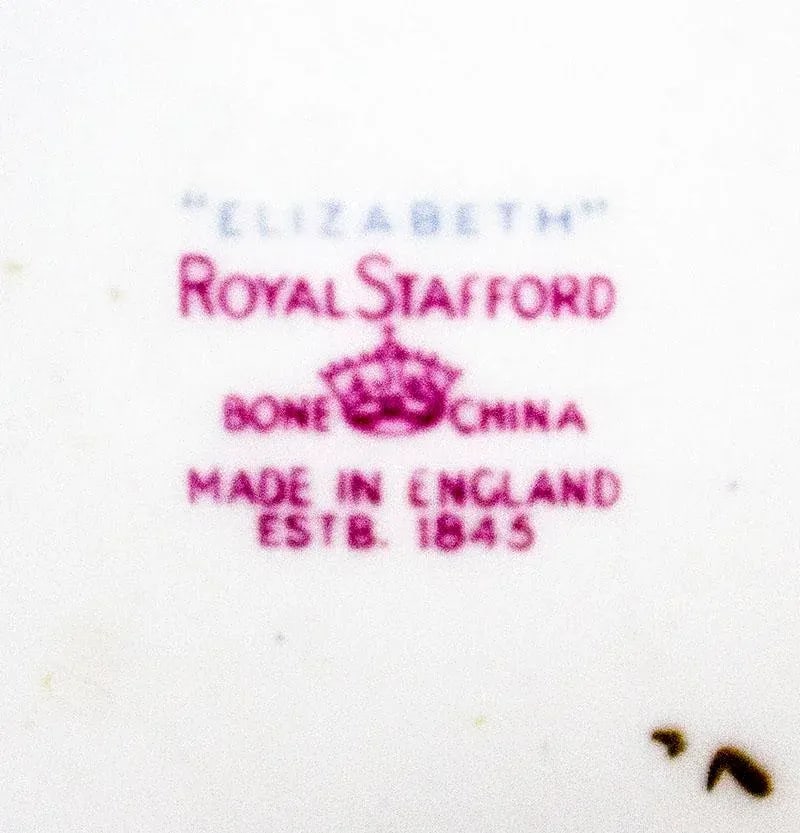 1940s English Traditional Royal Stafford China Elizabeth Pattern Luncheon Set - 14 Pieces - 6