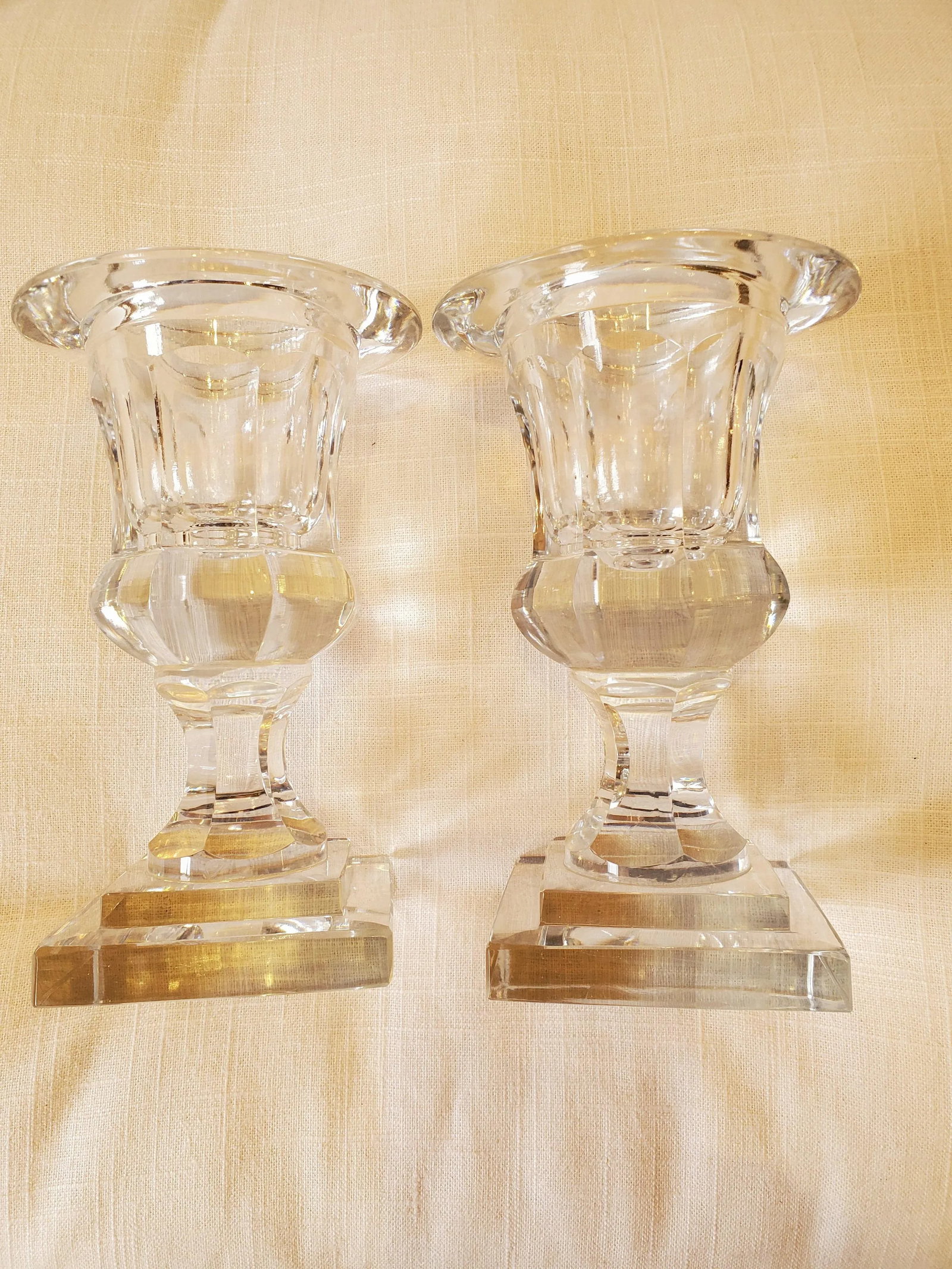 Small Crystal Urns - a Pair - 8