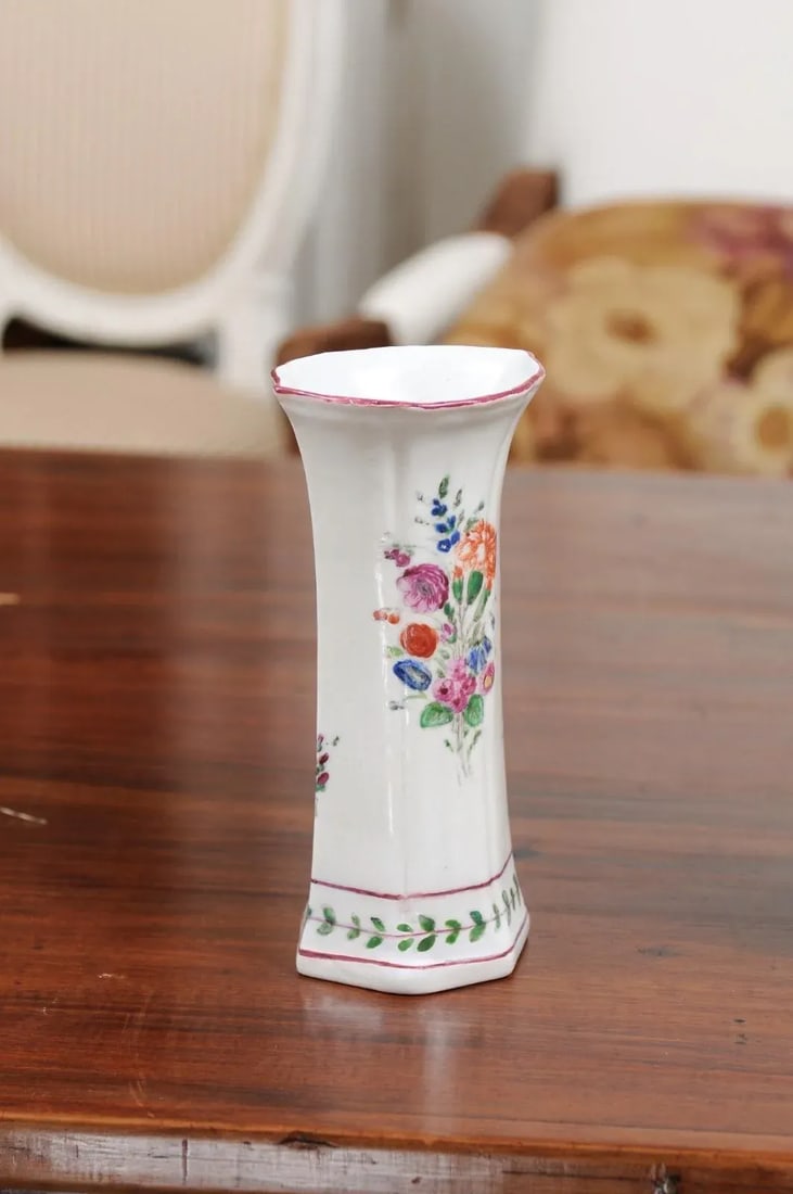 1805 Italian Porcelain Vases with Colorful Painted Floral Motifs - A Pair - 9