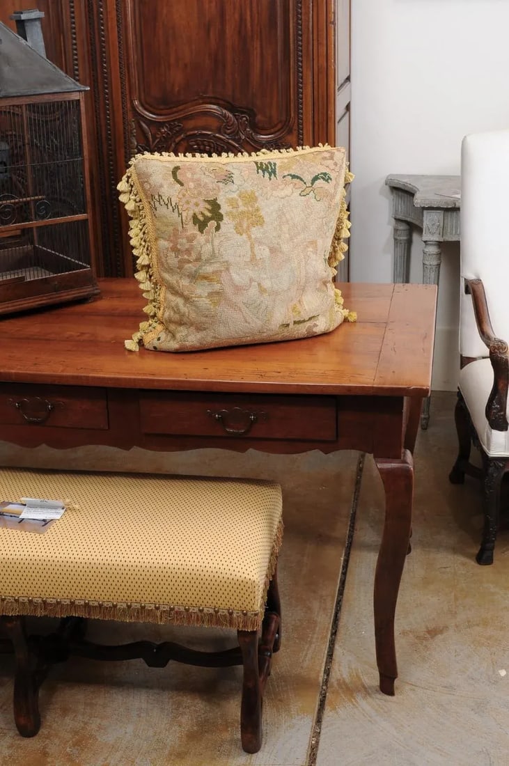 French 19th Century Needlepoint Tapestry Pillow - 6
