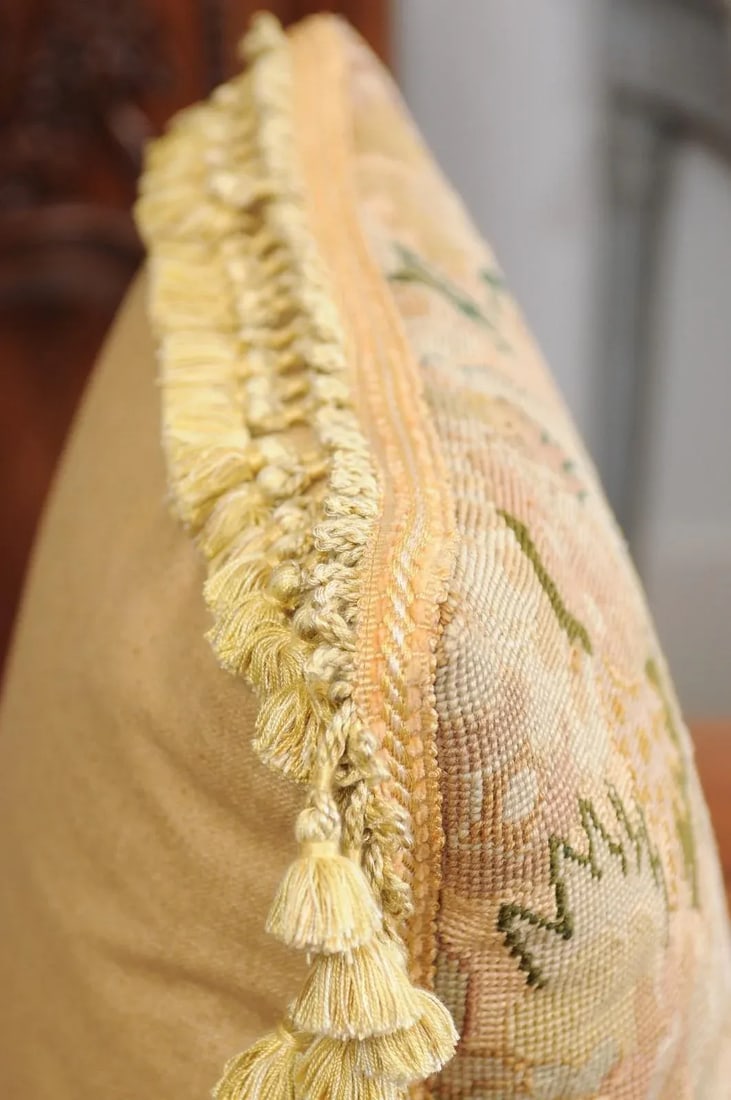 French 19th Century Needlepoint Tapestry Pillow - 8