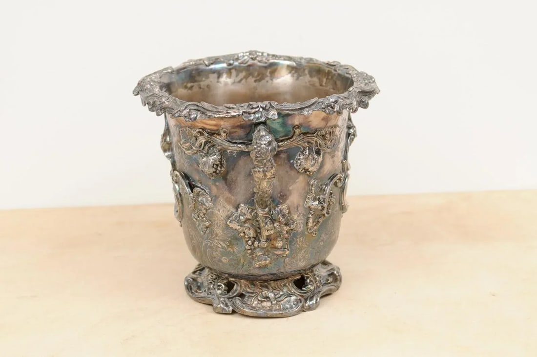 English 19th Century George III Sheffield Silver on Copper Champagne Bucket - 3