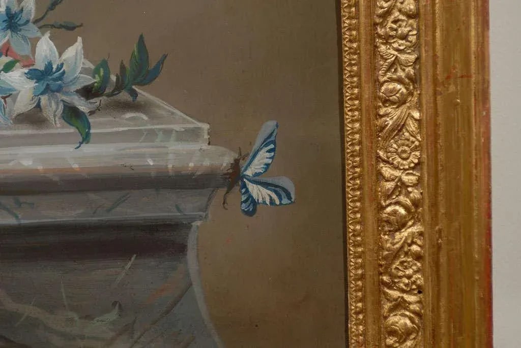 Early 19th Century French Empire Period Floral Still Life Pastel and Gouache Painting, Framed - 6