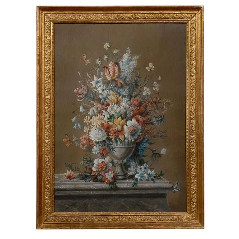 Early 19th Century French Empire Period Floral Still Life Pastel and Gouache Painting, Framed - 9