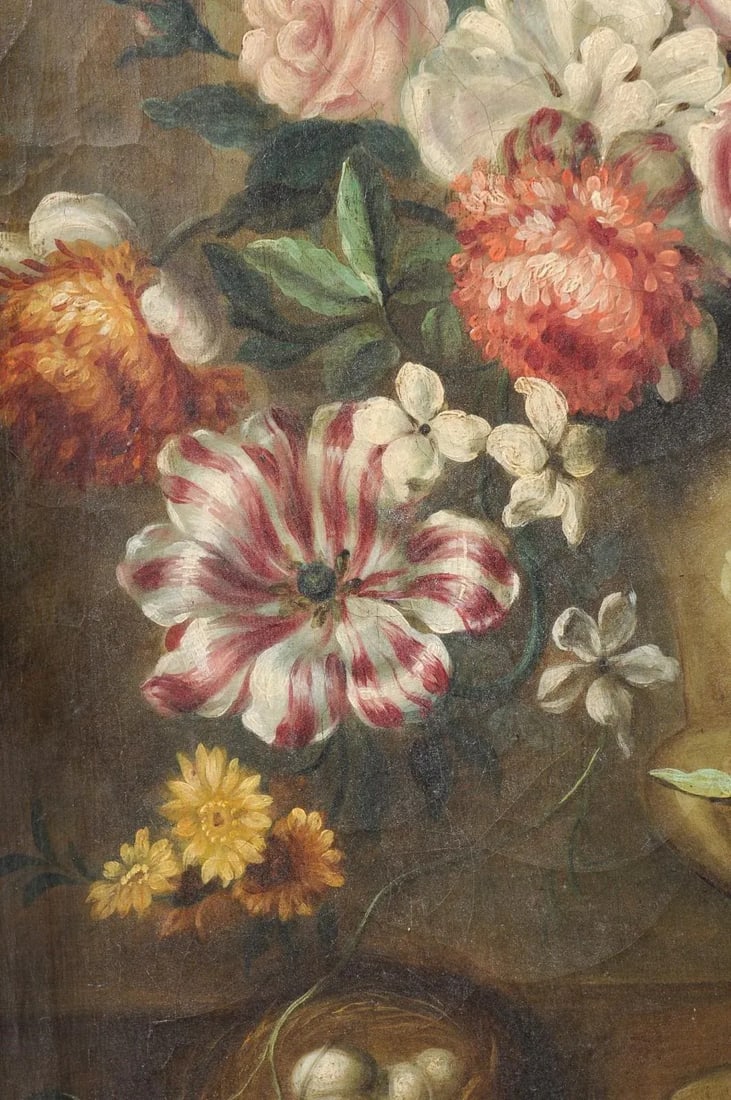 French Framed Still-Life Oil Painting Depicting a Bouquet of Flowers, circa 1850 - 3