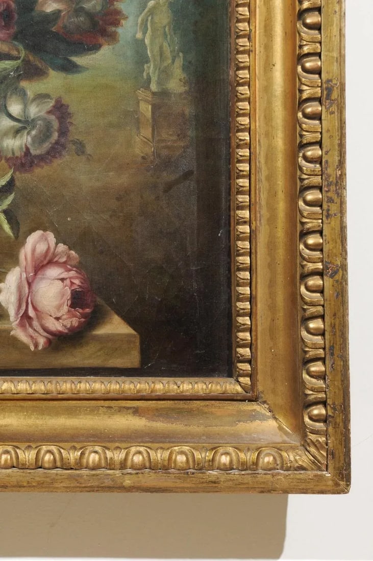 French Framed Still-Life Oil Painting Depicting a Bouquet of Flowers, circa 1850 - 8