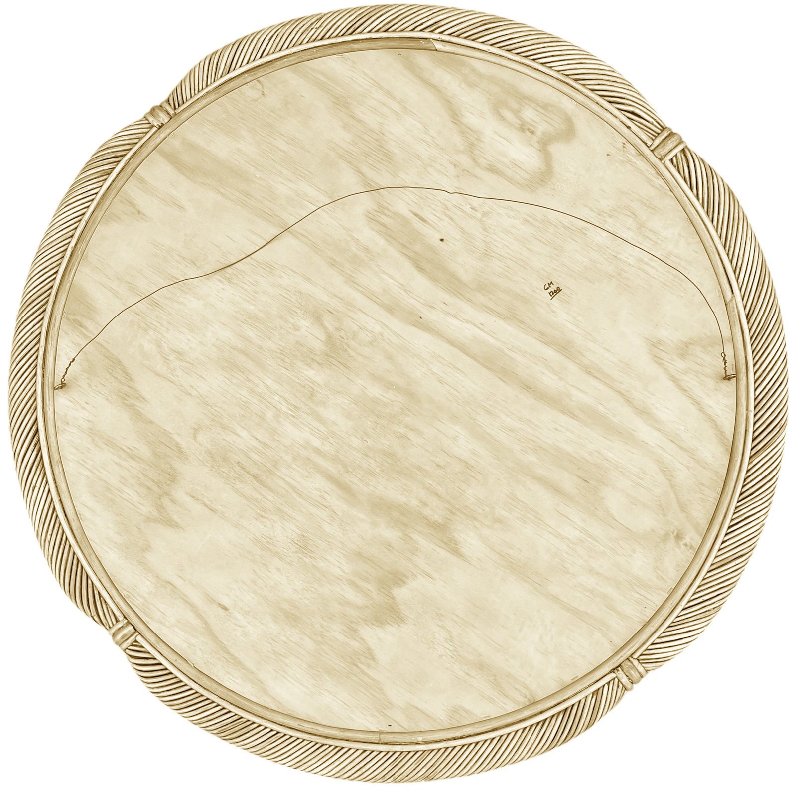 Vintage 1970s 41" Round Pencil Reed Mirror "” After Gabriella Crespi, Karl Springer, Tommi - 8