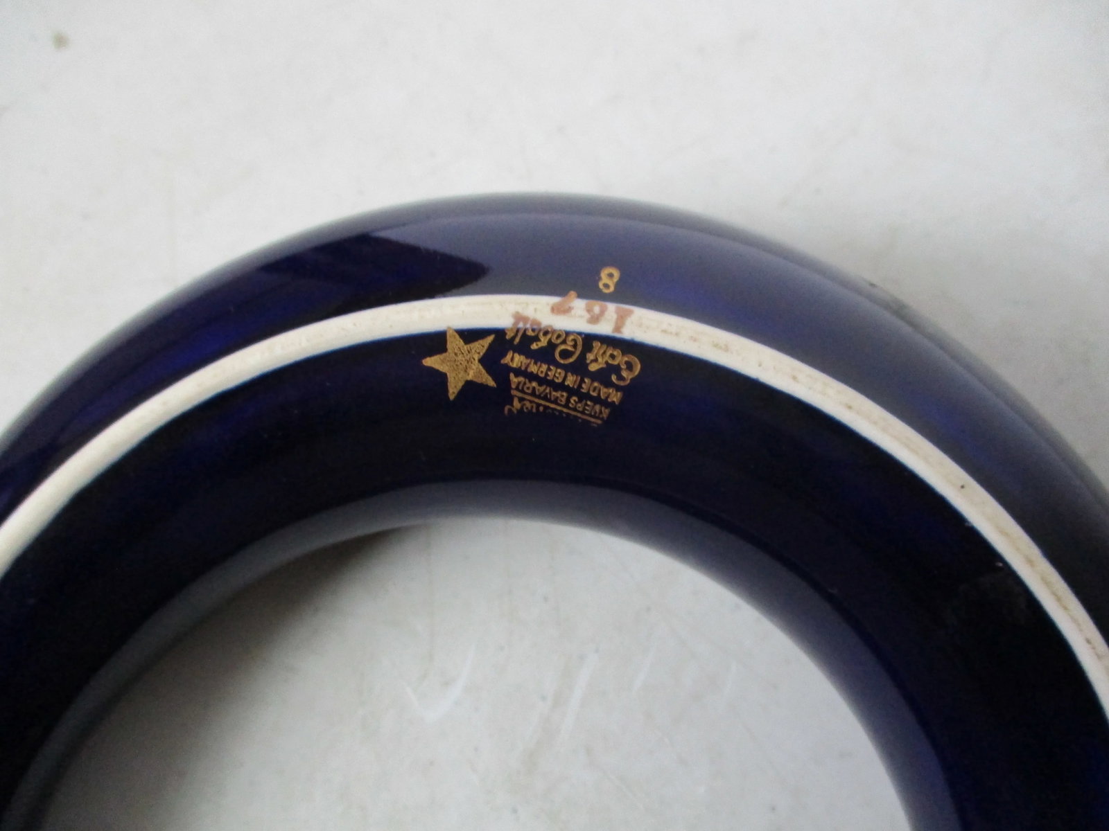 Lindner Kueps Porcelain Cobalt Art Deco Wall Pocket Vintage 30s - 3