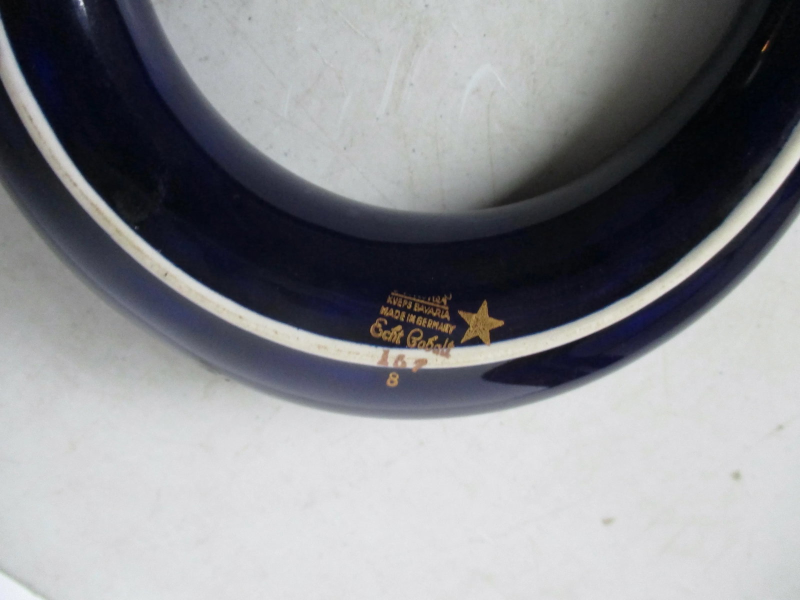 Lindner Kueps Porcelain Cobalt Art Deco Wall Pocket Vintage 30s - 4