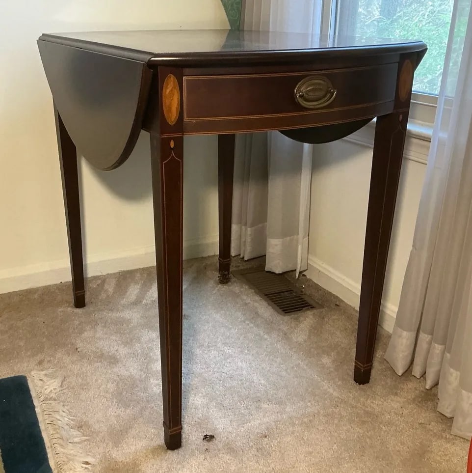 Vintage Kittinger Old Dominion Hepplewhite Style Drop Leaf End Tables - Set of 2 - 3