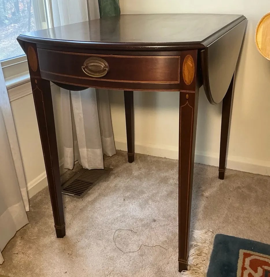 Vintage Kittinger Old Dominion Hepplewhite Style Drop Leaf End Tables - Set of 2 - 6