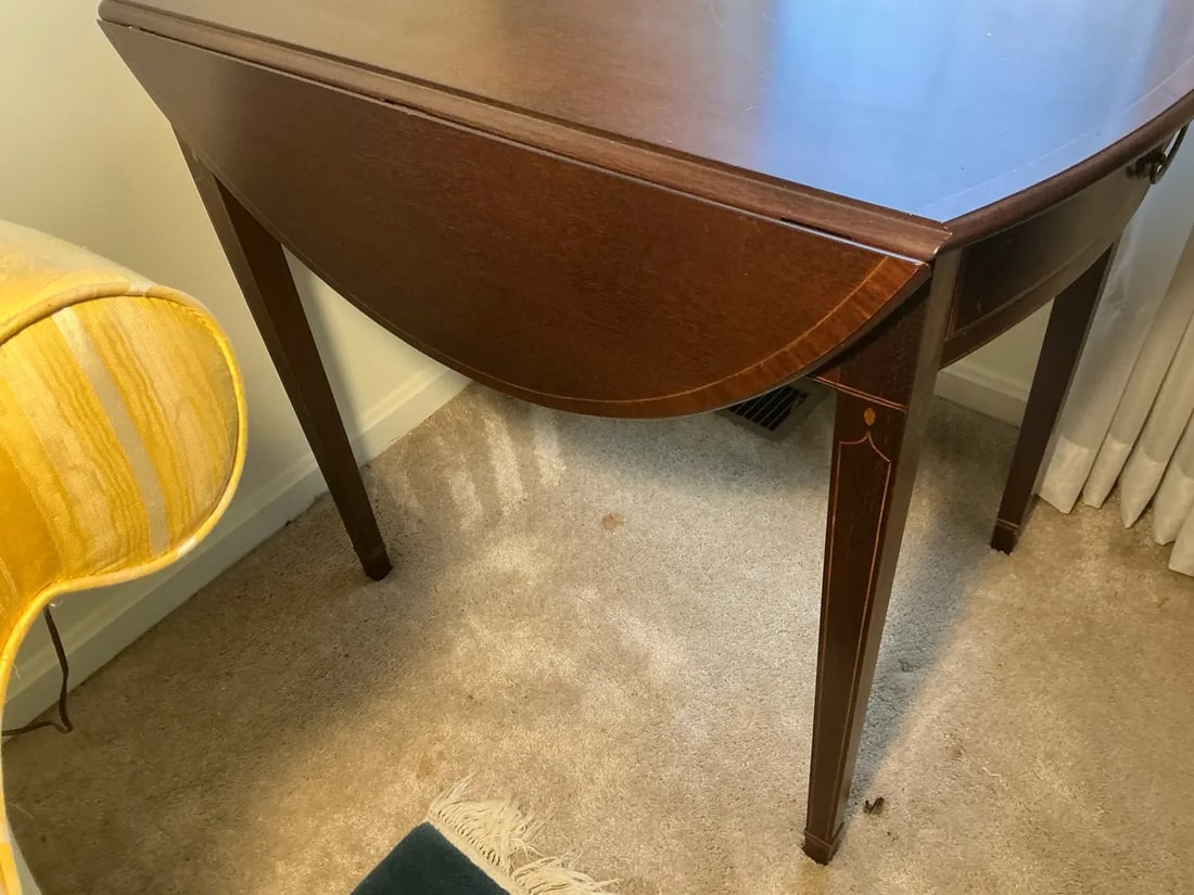Vintage Kittinger Old Dominion Hepplewhite Style Drop Leaf End Tables - Set of 2 - 8