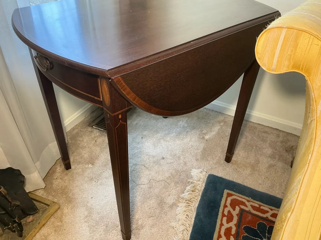 Vintage Kittinger Old Dominion Hepplewhite Style Drop Leaf End Tables - Set of 2 - 9