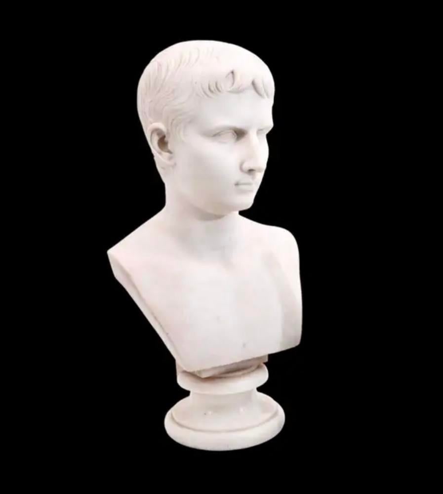 Italian Grand Tour Marble Bust of Augustus Caesar - 2