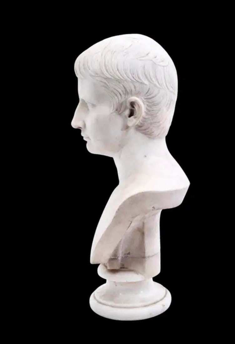 Italian Grand Tour Marble Bust of Augustus Caesar - 3
