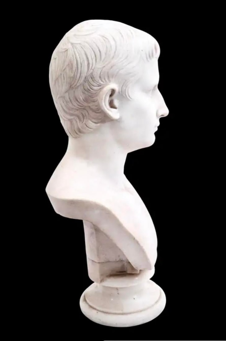 Italian Grand Tour Marble Bust of Augustus Caesar - 4